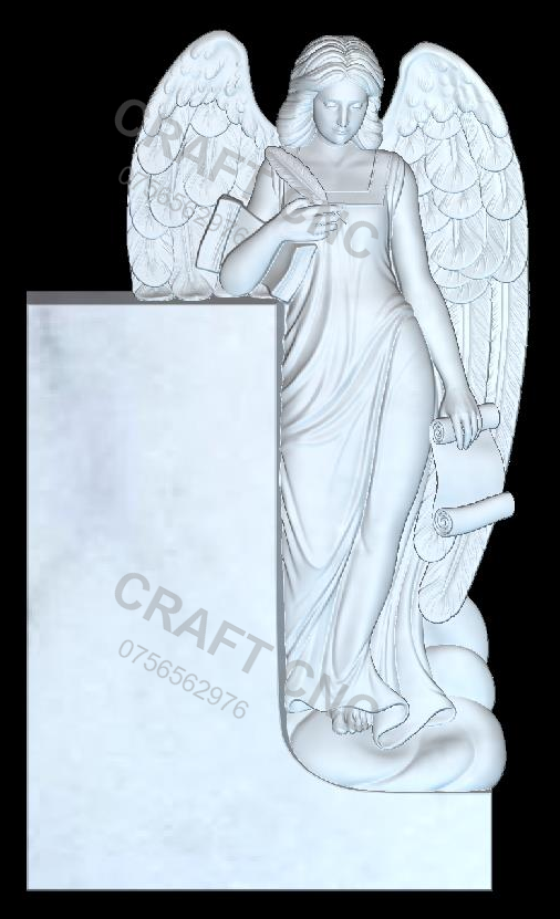 Monument cu fecioară și papirus — model 3D CNC