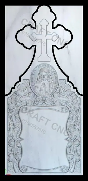 Cruce cu trandafiri și papirus — model CNC