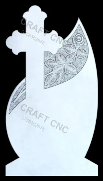 Cruce lacrimă și trandafir — model CNC