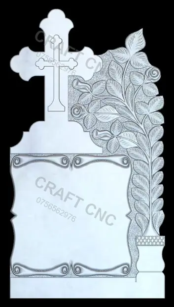 Cruce cu frunze și papirus — model CNC