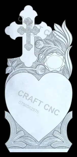 Cruce cu inimă și copac — model CNC