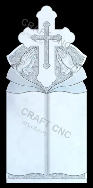 Cruce cu carte și mâini — model CNC