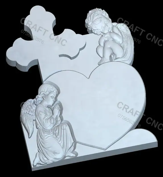 Cruce cu inimă și 2 îngerași — miniatură 3