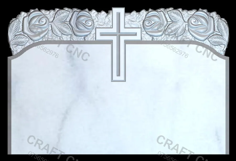 Monument cu trandafiri — model CNC 3D pentru marmură și granit