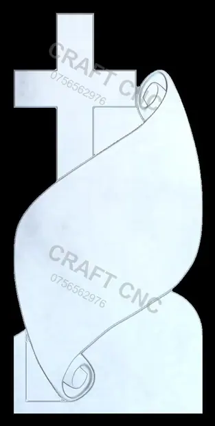 Cruce dreapta cu papirus — model CNC