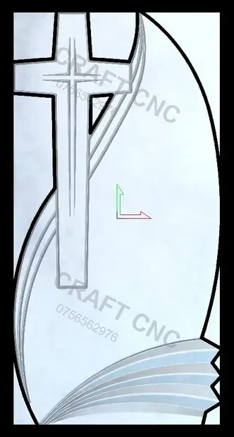 Lacrimă cu Cruce și raze — model CNC
