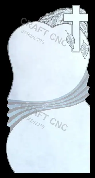 Cruce cu inimă și frunze — model CNC