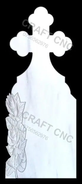 Cruce cu trandafir lateral și cap trifoi — model CNC