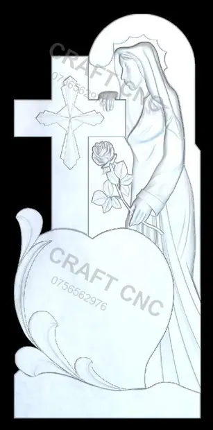 Madona cu inimioară — model CNC