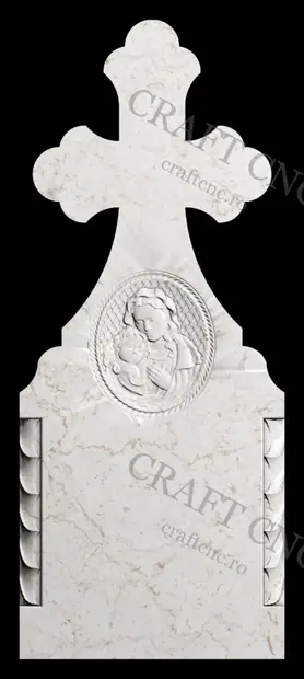 Cruce cu coloane și medalion fecioară — model CNC