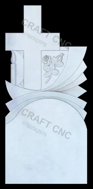 Monument cu raze și trandafir — model CNC