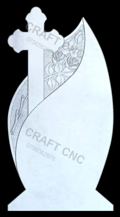 Lacrimă cu trandafir — model CNC 3D pentru marmură și granit