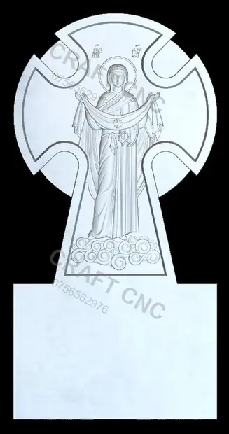Cruce cu icoană maica Dl-ui — model CNC