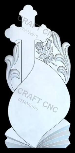 Cruce cu frunze și raze — model CNC