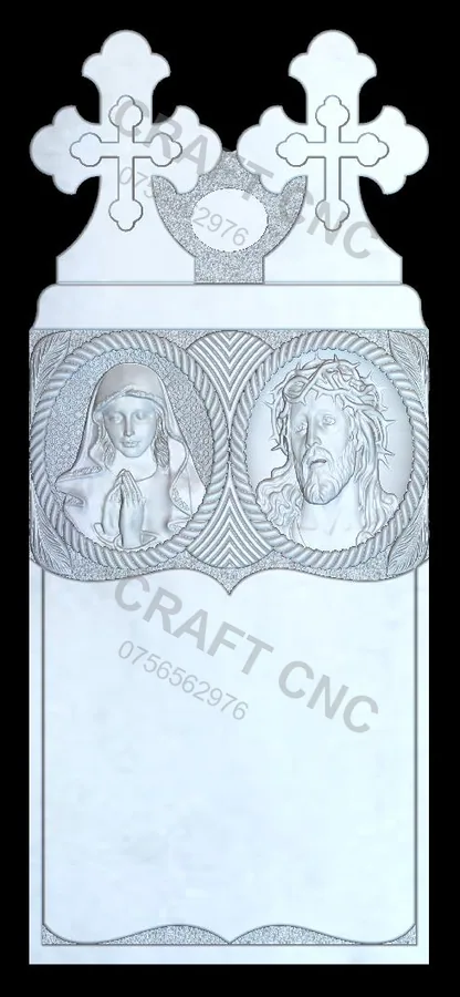 2 cruci cu medalioane — model CNC pentru marmură și granit