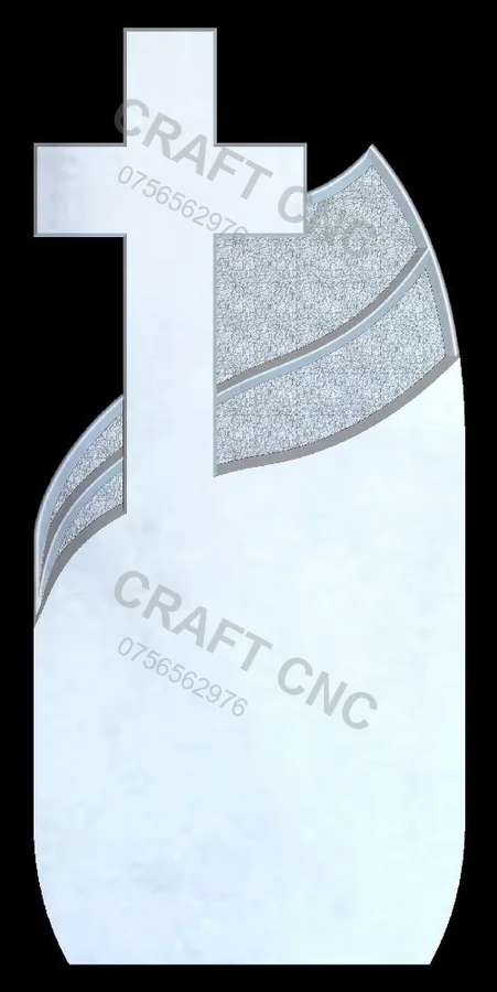Cruce dreapta cu raze — model CNC 3D pentru marmură și granit