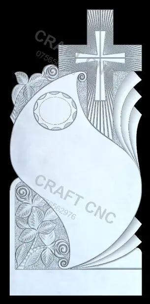 Cruce cu papirus și trandafiri — model CNC