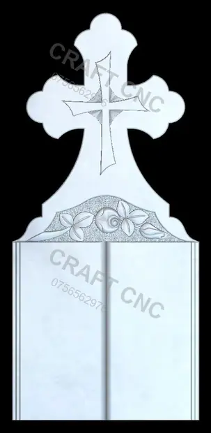 Cruce cu carte și trandafir — model CNC