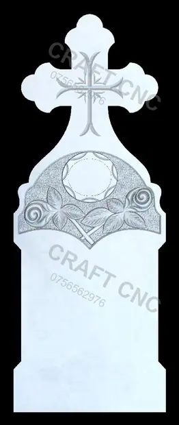 Cruce cu 2 trandafiri și poză — model CNC