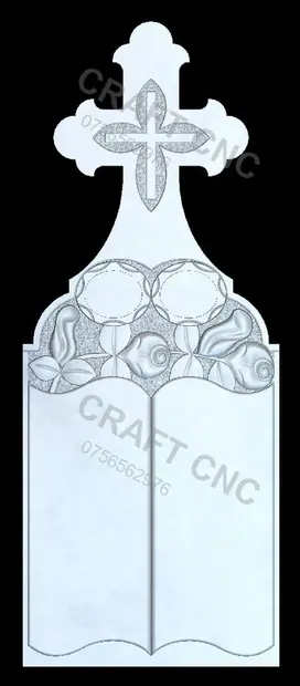 Cruce cu carte și 2 poze — model CNC