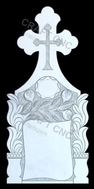 Cruce cu trandafiri și frunze — model CNC