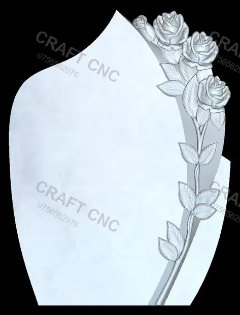 Monument dublu cu trandafiri — model CNC