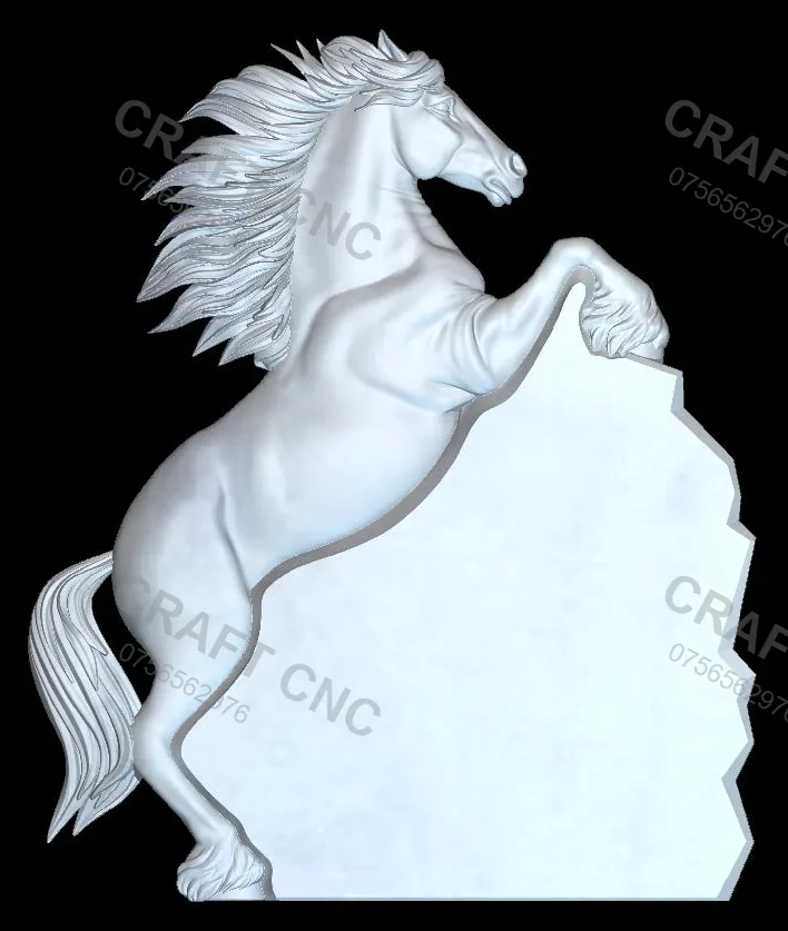 Monument cu cal — model CNC 3D pentru marmură și granit