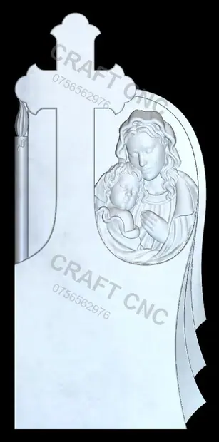 Semitrifoi cu maica și lumânare — model CNC