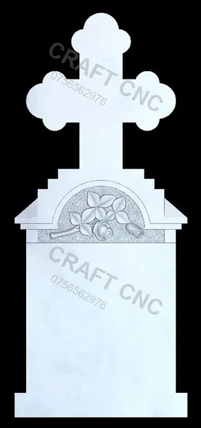 Cruce trifoi cu trandafir — model CNC
