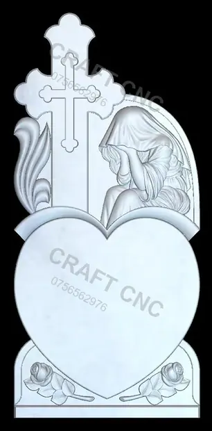 Semitrifoi cu inimă și maica care plange — model CNC