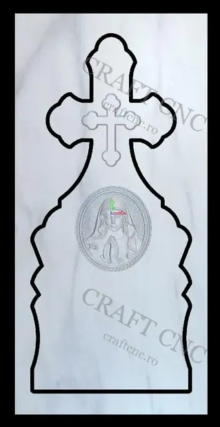 Semitrifoi cu medalion Maica — model CNC