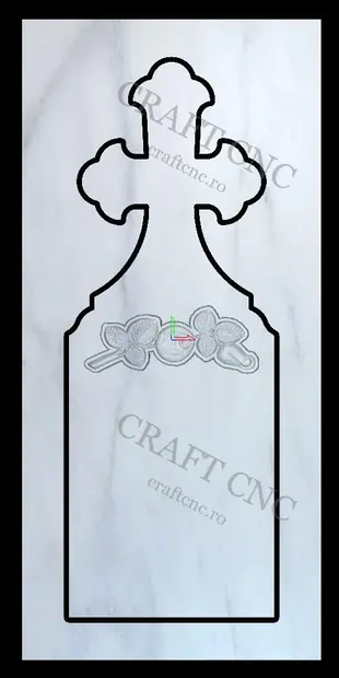 Cruce semitrifoi cu floare — model CNC