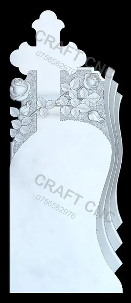 Monument cu raze și trandafir — model CNC