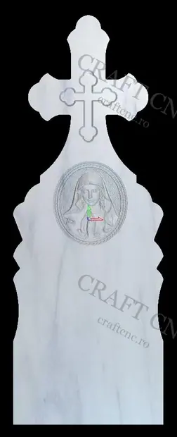 Cruce cu medalion maica — model CNC