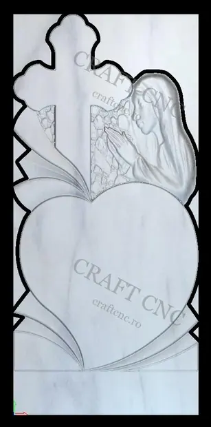 Semitrifoi cu inima si maica — model CNC