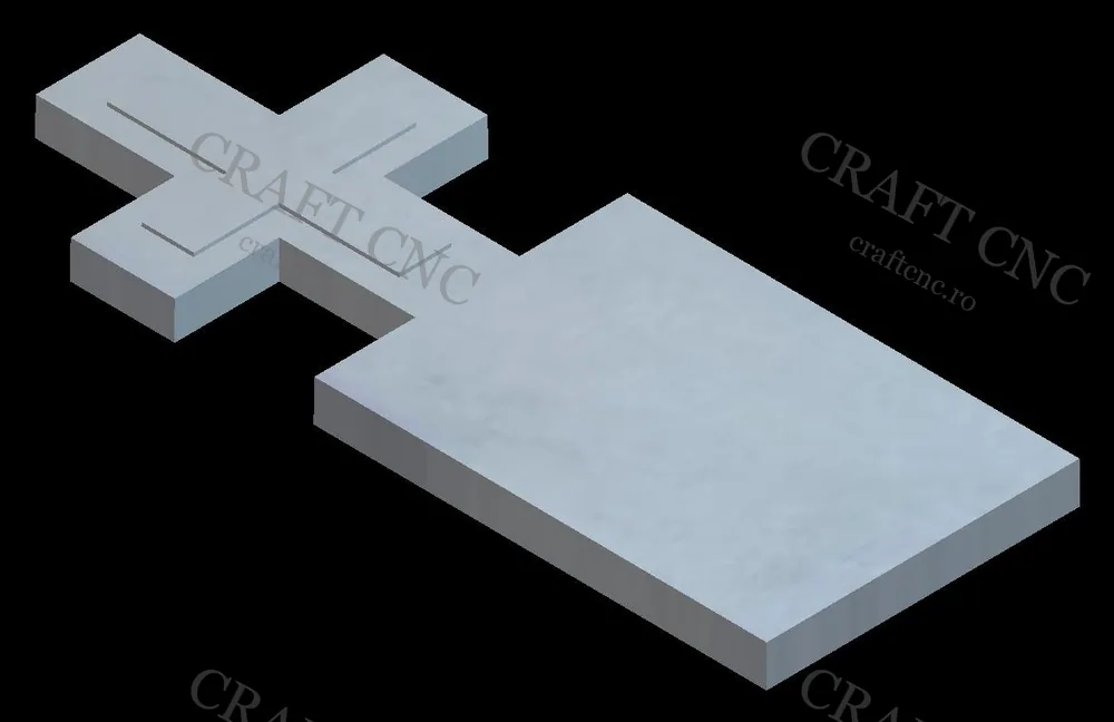 Cruce simpla dreapta — model CNC 3D pentru marmură și granit