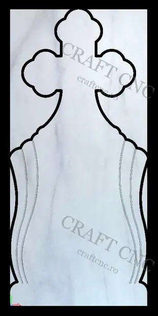 Cruce ovala - 600x1300x60mm sau 80mm — model CNC