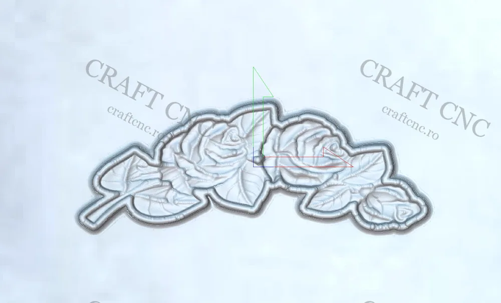 Trandafir — model CNC 3D pentru marmură și granit