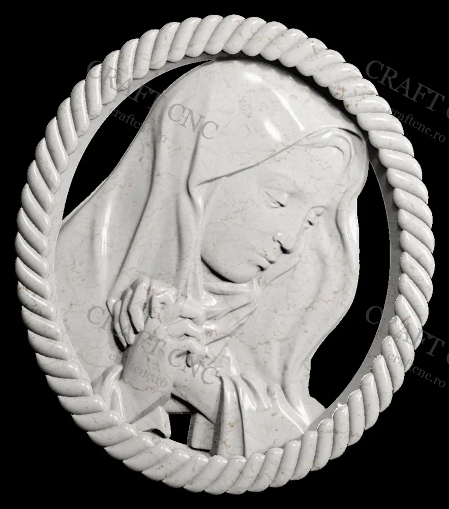 Medalion cu fecioară care se roagă — model CNC, Craft CNC