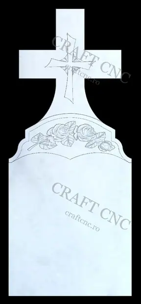 Cruce cu flori și raza — model CNC