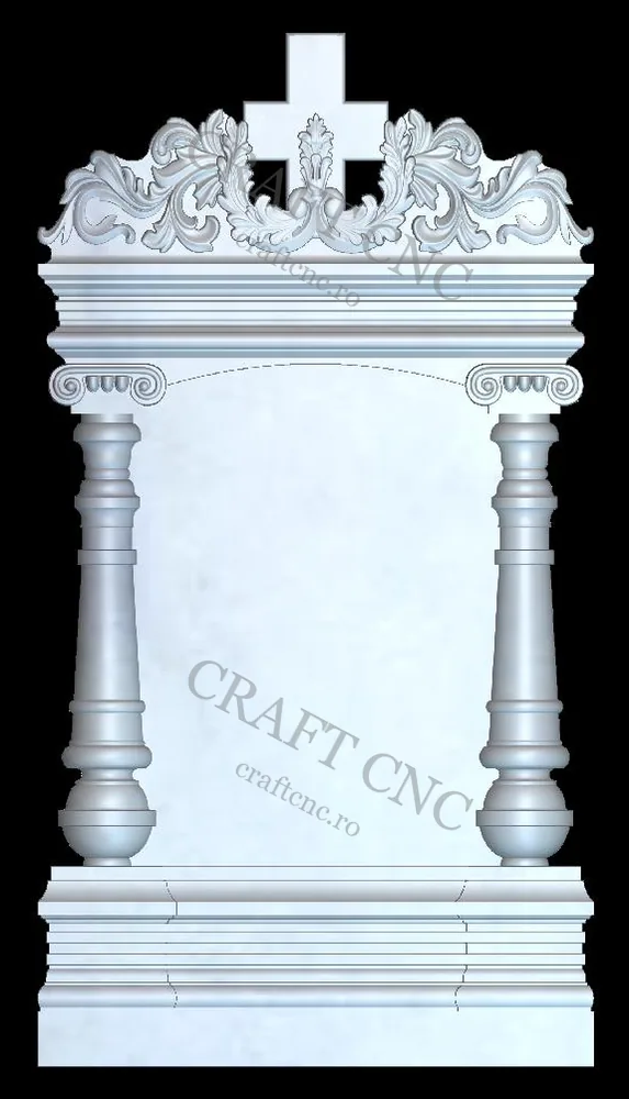 Monument cu coloane — model CNC 3D pentru marmură și granit