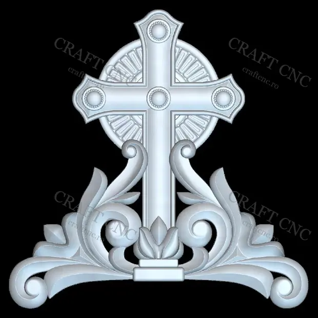 Cruciulita cu raze — model CNC
