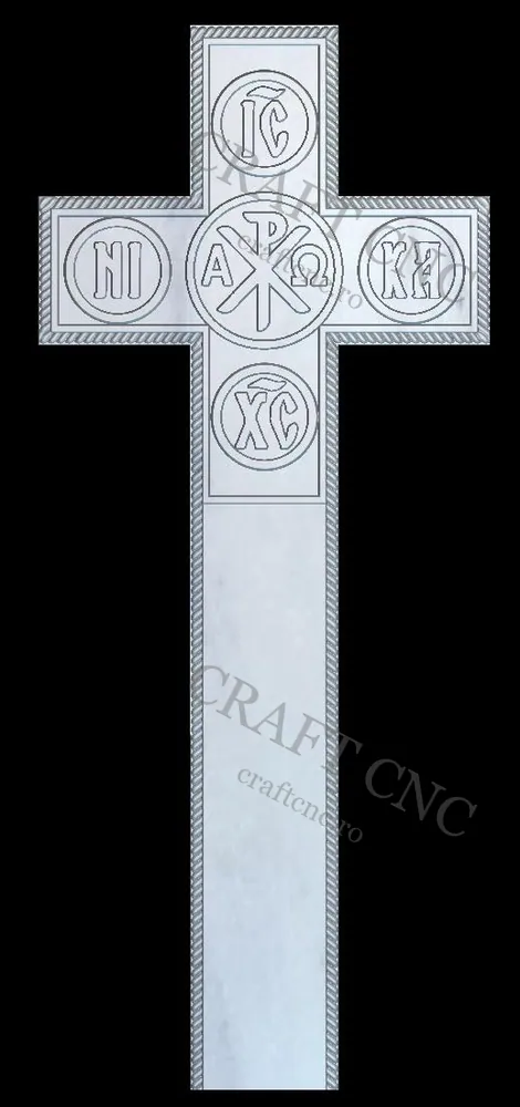 Cruce NI IC KA XC (alfa și omega) — model CNC 3D pentru marmură și granit