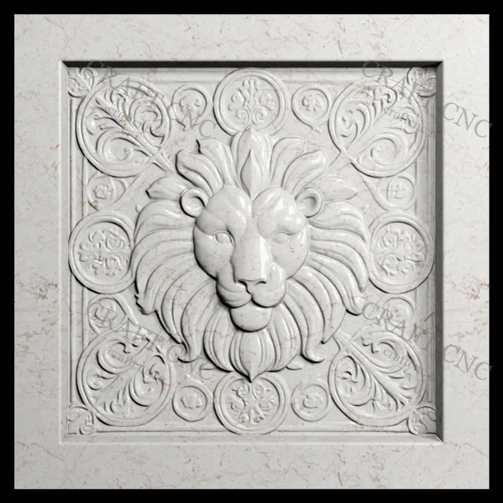 Lion head — model CNC 3D pentru marmură și granit