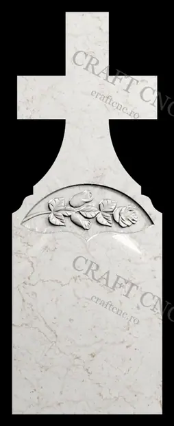 Cruce cu trandafir si cap drept — model CNC