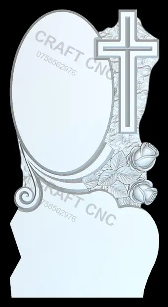 Cruce cu oglindă și trandafiri — model CNC