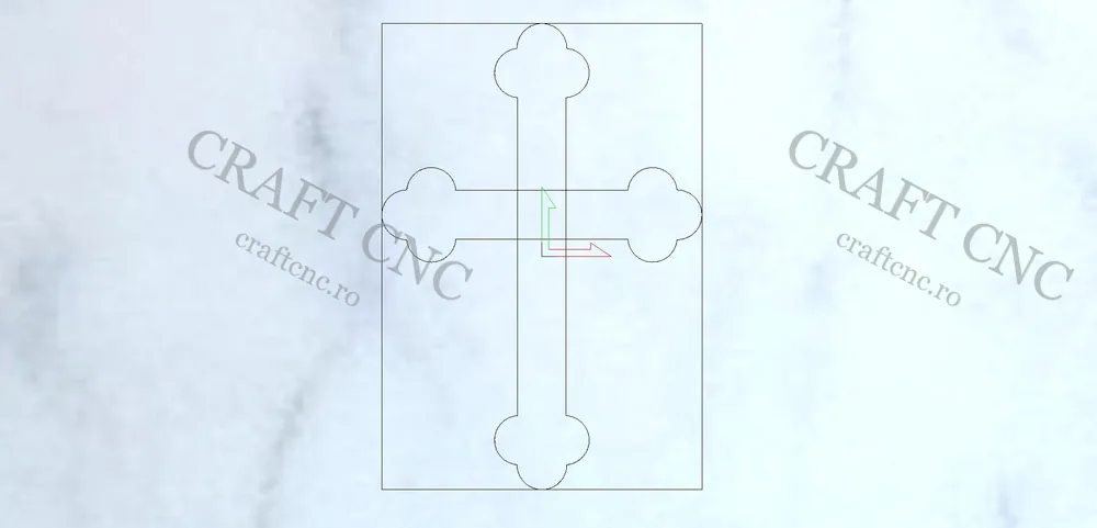 Cruciulita 1 trifoi — model CNC 3D pentru marmură și granit