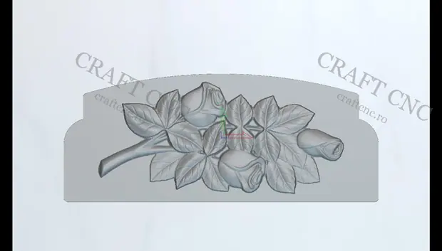 Tranadafir în chenar (granit) — model CNC