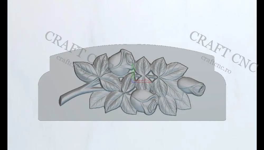 Tranadafir în chenar (granit) — model CNC 3D pentru marmură și granit