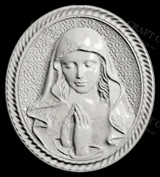 Medalion fecioară — model CNC